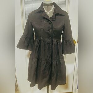 hazel Black Double-Breasted Tiered dress